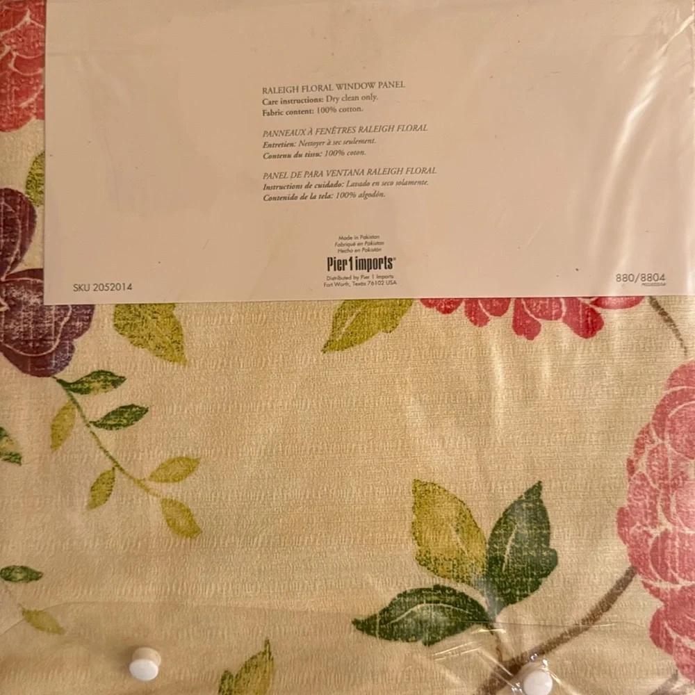PIER 1 Imports Vintage Raleigh Floral Window Panel Curtains Set Of Two curtains